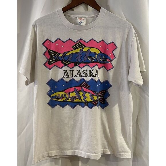 Alaska‎ Vintage 1990 Graphic T-Shirt X-Large, Single Stitch - Picture 1 of 7